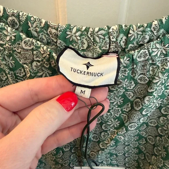 Tuckernuck Green Patterned Wide Leg Pants - Picture 4 of 5